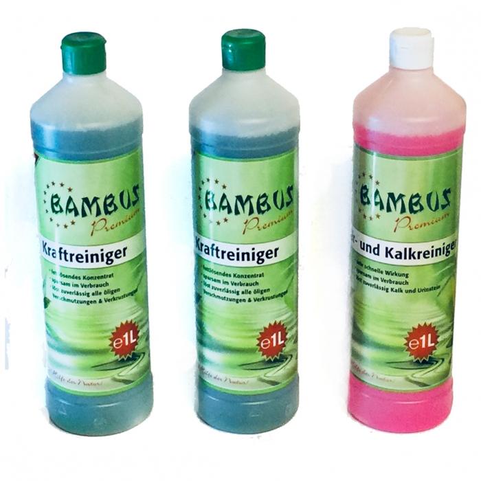 Bambus Premium Kraftreiniger 2 Liter + Sanitärreiniger 1 Liter (gratis)