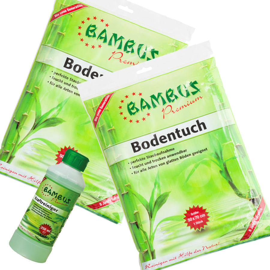 2 x Bambus Premium Bodentuch + 1 Kraftreiniger 250 ml (gratis)