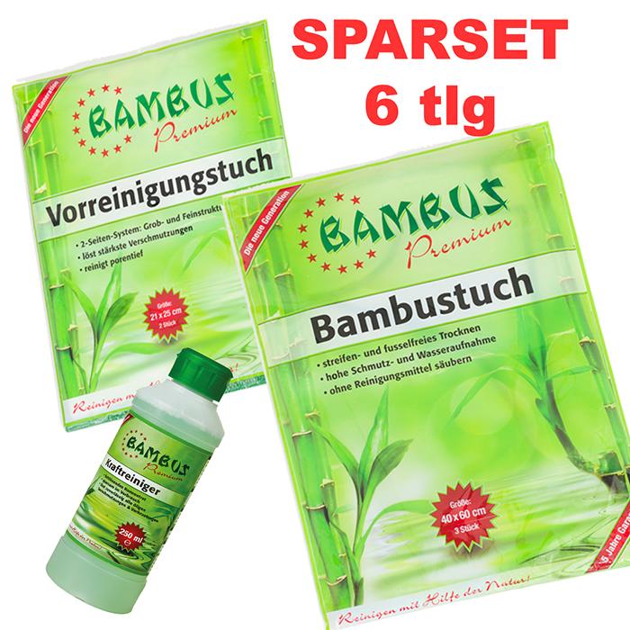 Bambus Premium Sparset, 6-teilig, inklusive 250ml Kraftreiniger (gratis)